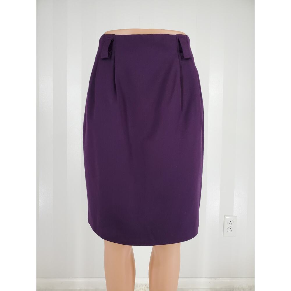 CASUAL CORNER Women's Purple Straight Skirt Sz 8 NO BELT - Picture 1 of 8